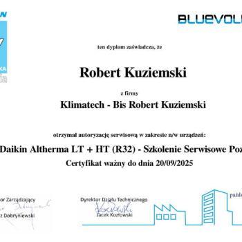 Certyfikat-Daikin-Altherma-LT--HT-R32---Szkolenie-Serwisowe-Pozna-Robert-Kuziemski-1